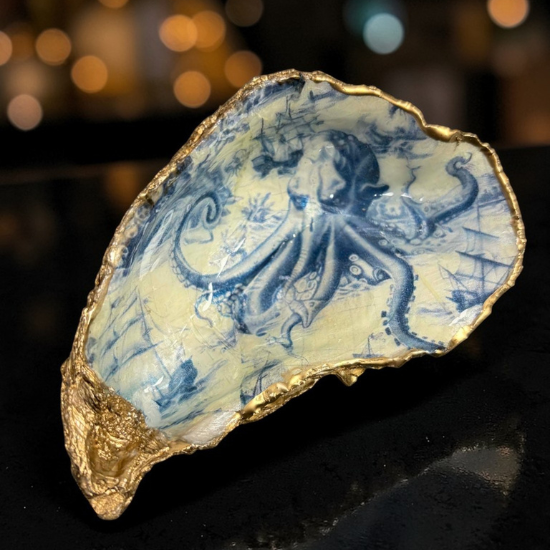 Oyster Shell Trinket Dish - The Kraken