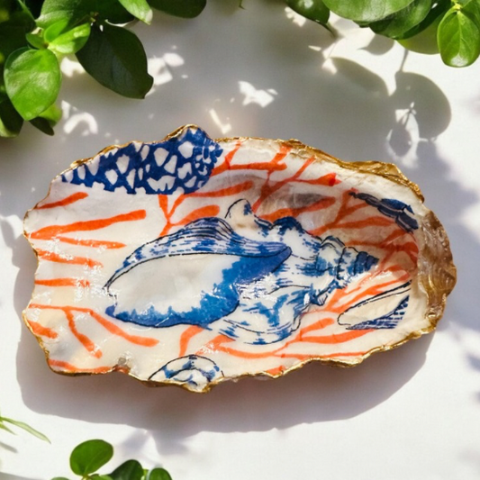 Loch Ryan Oyster Shell Trinket Dish - Coral & Shell Design