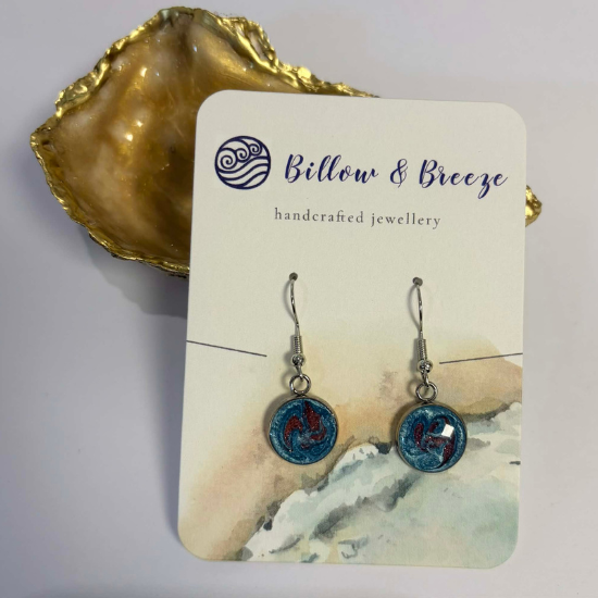 Coastal Themed Drop Earrings - Deep Water Vibe