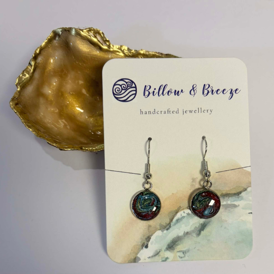 Coastal Themed Drop Earrings - Deep Water Vibe