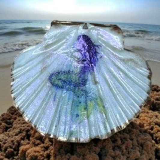 Solway Scallop Shell Trinket Dish - Sparkly Mermaid