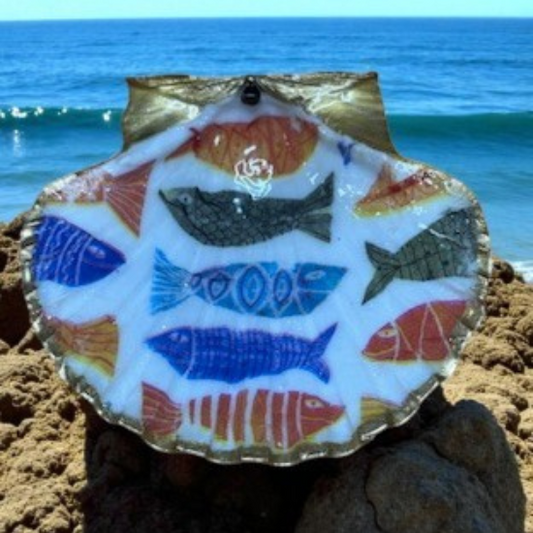 Solway Scallop Shell Trinket Dish - Bright Fish
