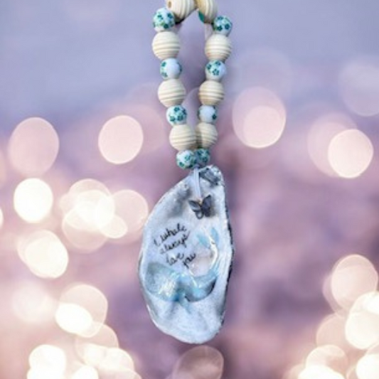 Oyster Shell Bottle Charm - "I Whale Always Love You"