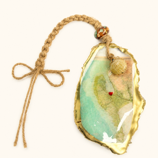 Oyster Shell Hanging Charm - Rhins of Galloway Old Map