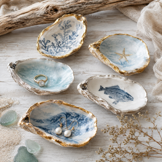 Oyster Shell Trinket Dishes