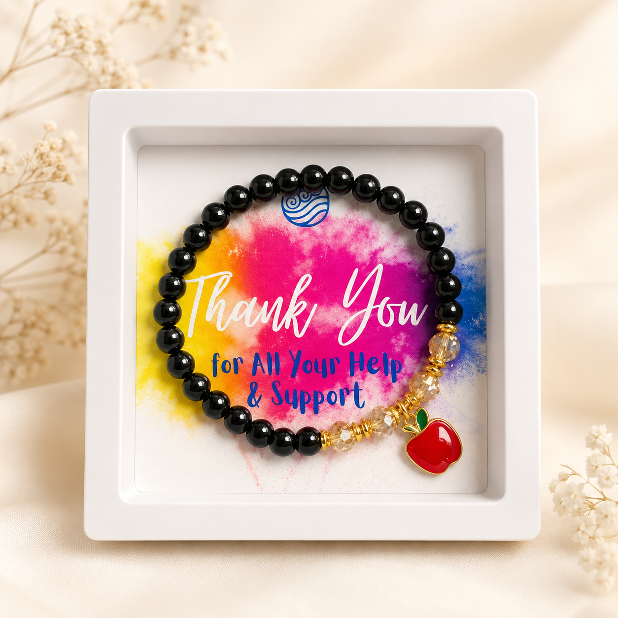 Teacher Appreciation Bracelet Gift - Red Apple Charm