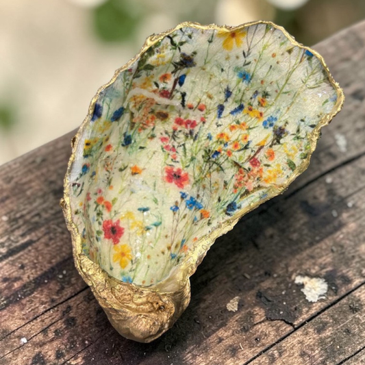 Loch Ryan Oyster Shell Trinket Dish - Wildflowers