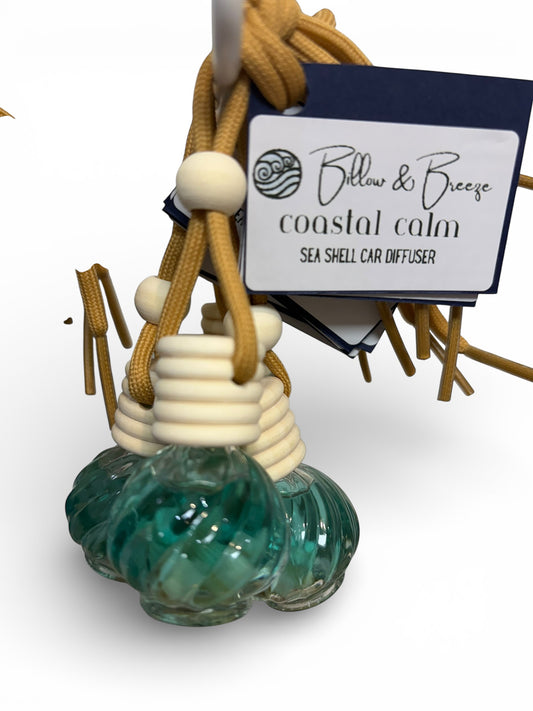 Sea Shell Car Diffuser - Hanging Bottle - Coastal Calm