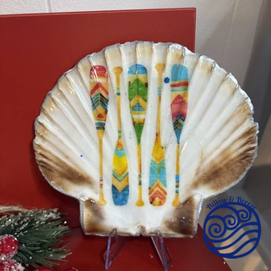 Solway Coast Scallop Shell Trinket Dish - Aztec Paddles