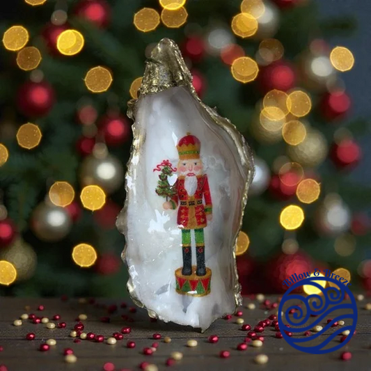Christmas Loch Ryan Oyster Shell Trinket Dish - Red Nutcracker