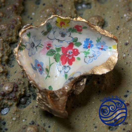Loch Ryan Oyster Shell Trinket Dish - Floral Design