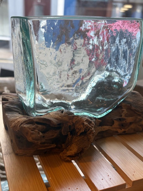 Molten Glass & Driftwood Bowl