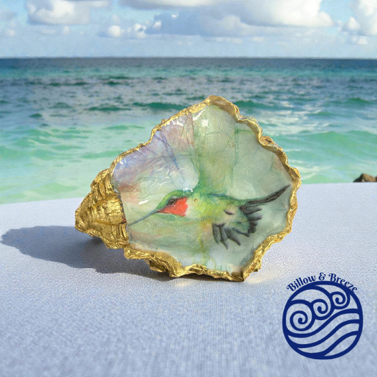 Loch Ryan Oyster Shell Trinket Dish - Colourful Kingfisher