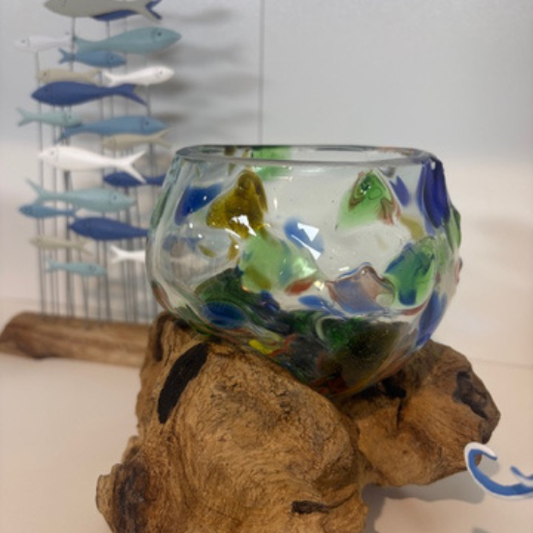 Molten Glass & Driftwood Bowl
