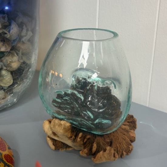 Molten Glass & Driftwood Bowl