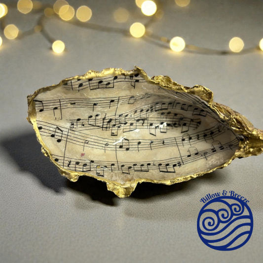 Loch Ryan Oyster Shell Trinket Dish - Musical Notes Design