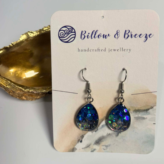 Coastal Themed Drop Earrings - Deep Water Vibe
