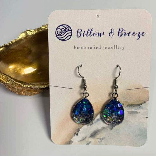 Coastal Themed Drop Earrings - Deep Water Vibe