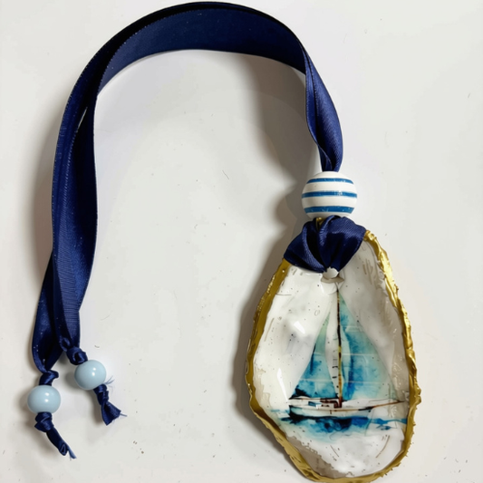Sailing Away – Hanging Oyster Shell Charm