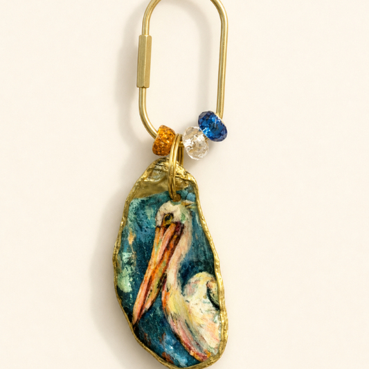 Pelican Oyster Shell Bag Charm