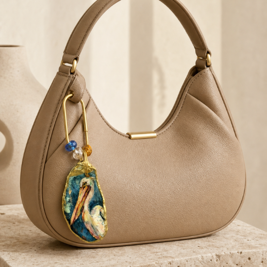 Pelican Oyster Shell Bag Charm